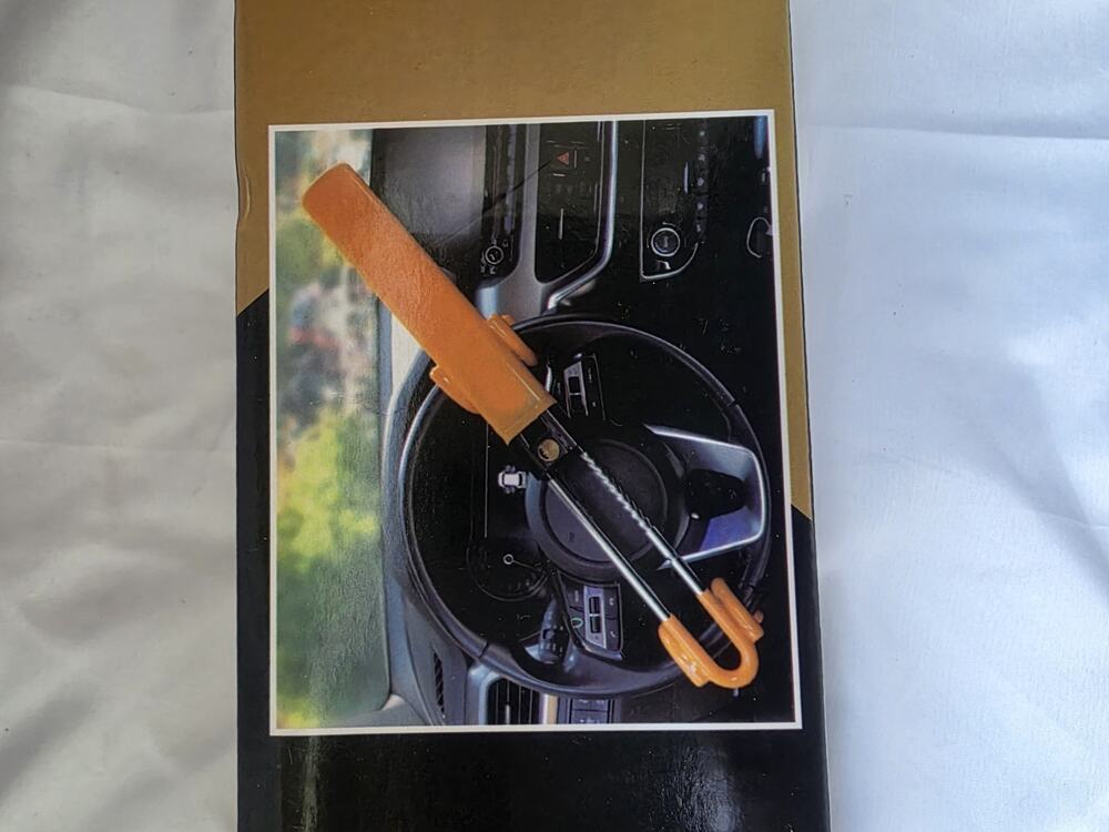 Car Steering Wheel Lock Anti-Theft Security Device Heavy Duty Universal Orange